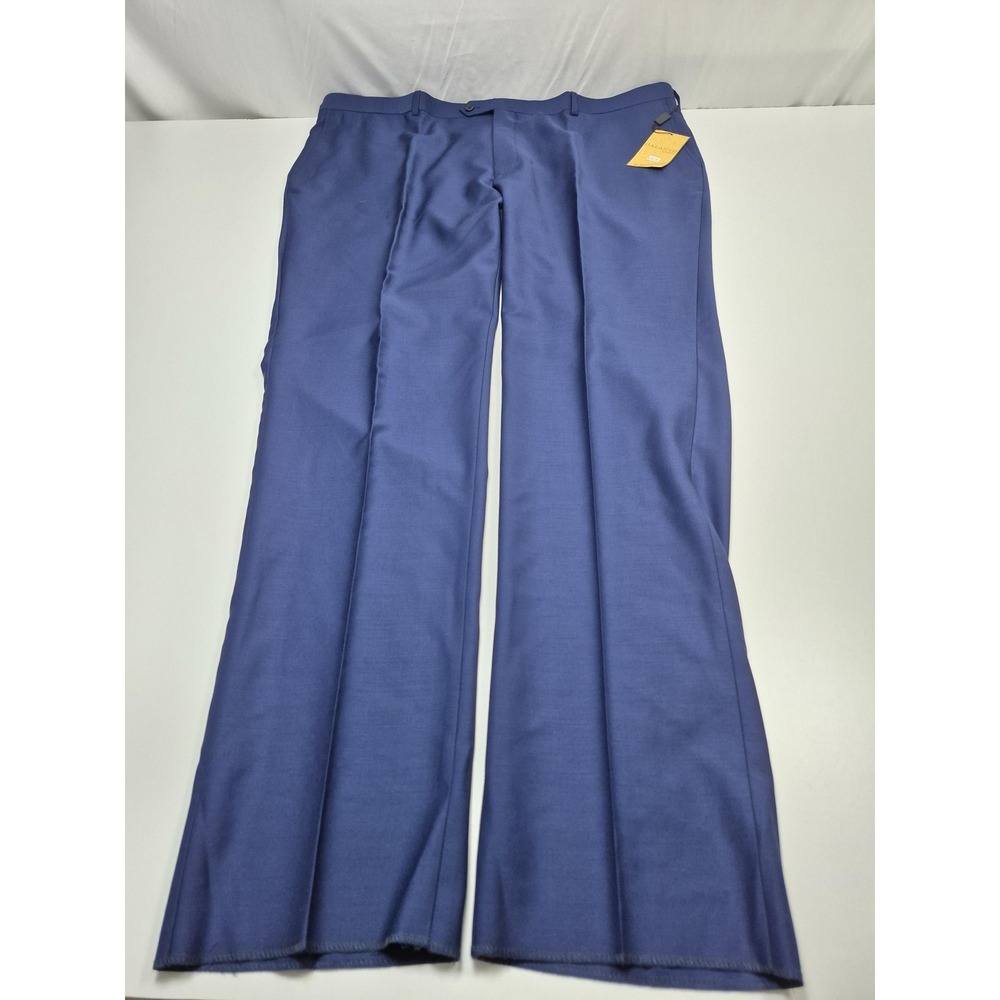 Galante Suit Pants Men's 48x36 Blue Virgin Wool Dress Formal Italy Unhemmed NWT